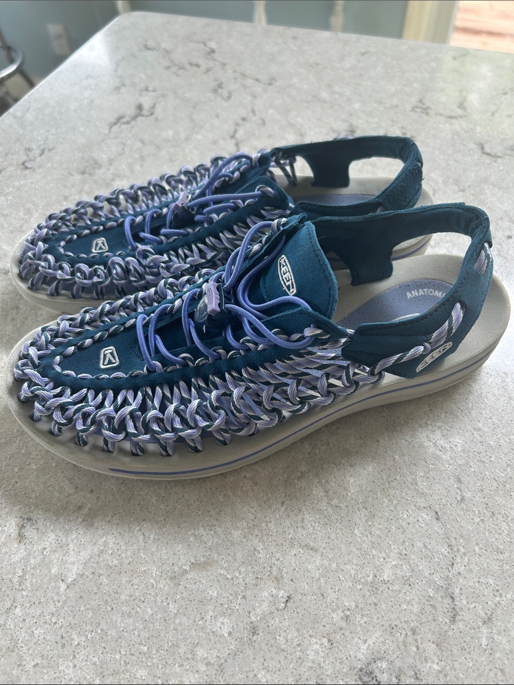Keen Women's Braided Sling Sandals in Teal & Lavender